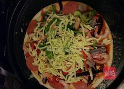 电饼铛香肠虾仁披萨的做法图解6
