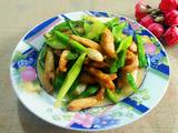青椒蒜苗炒鸡丝