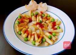 五彩鸡肉煎泥肠的做法图解8