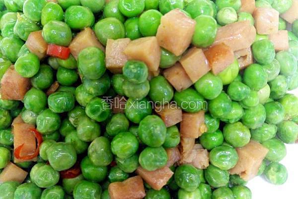 青豌豆炒火腿肠