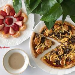 超级美味的虾仁披萨的做法[图]