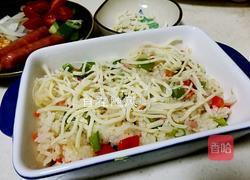 香肠芝士焗饭的做法图解3