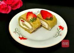 抹茶草莓卷（无油版）的做法图解12