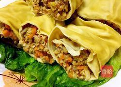 肉沫豆腐卷的做法图解11