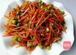 胡蘿卜青豆炒肉絲的做法图解6