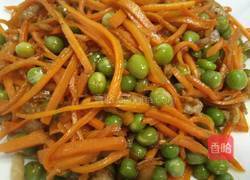胡蘿卜青豆炒肉絲的做法图解5