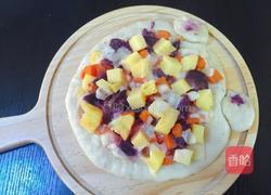 萌猫菠萝紫薯披萨的做法图解4