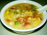 番茄豌豆疙瘩汤