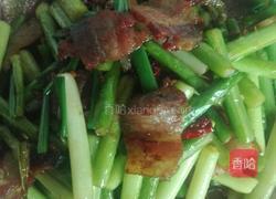 蒜苔炒腊肉的做法图解7