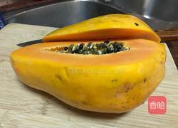 皂角米木瓜椰奶盅的做法图解2