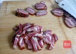 蒜苔炒腊肉的做法图解3