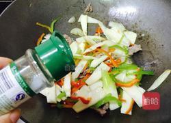 蒜香虾仁瘦肉炒茭白的做法图解9