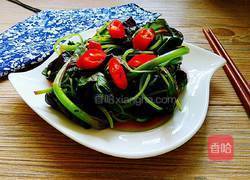 美人椒炒红苋菜的做法图解4