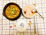 早餐组合（黄焖鸡米饭，萝卜紫菜汤）