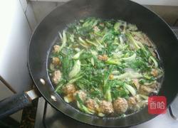 油菜丝汆丸子的做法图解4