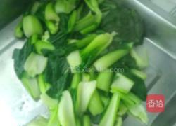 油菜焖肉的做法图解3