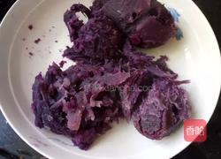 黑芝麻紫薯糯米糍的做法图解1