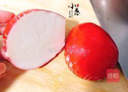 红皮萝卜玫瑰花的做法图解2