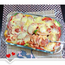 韩式鲜蔬牛肉肠焗饭的做法[图]
