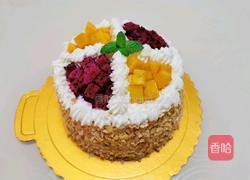 简单水果生日蛋糕芒果火龙果双拼的做法图解9
