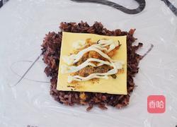 黑米芝士肉松饭团的做法图解8