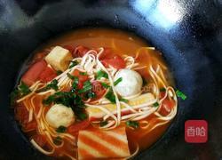 番茄火锅丸子面的做法图解5