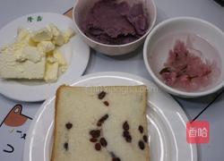 樱花芋泥乳酪三明治的做法图解2